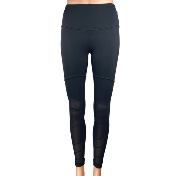 Lululemon Sheer Will HR Black Skinny Mid Rise Athletic Tight Leggings Pants 4 - Picture 1 of 4
